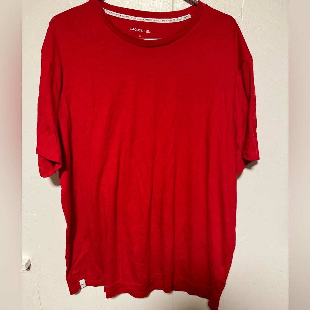 Men red Lacoste t shirt XL